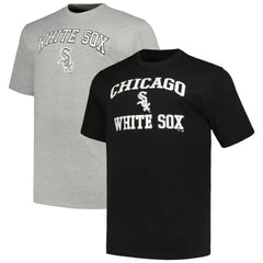 Black/Heather Gray Chicago White Sox Profile Big & Tall T-Shirt Combo Pack