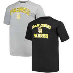 Black/Heather Gray San Diego Padres Profile Big & Tall T-Shirt Combo Pack