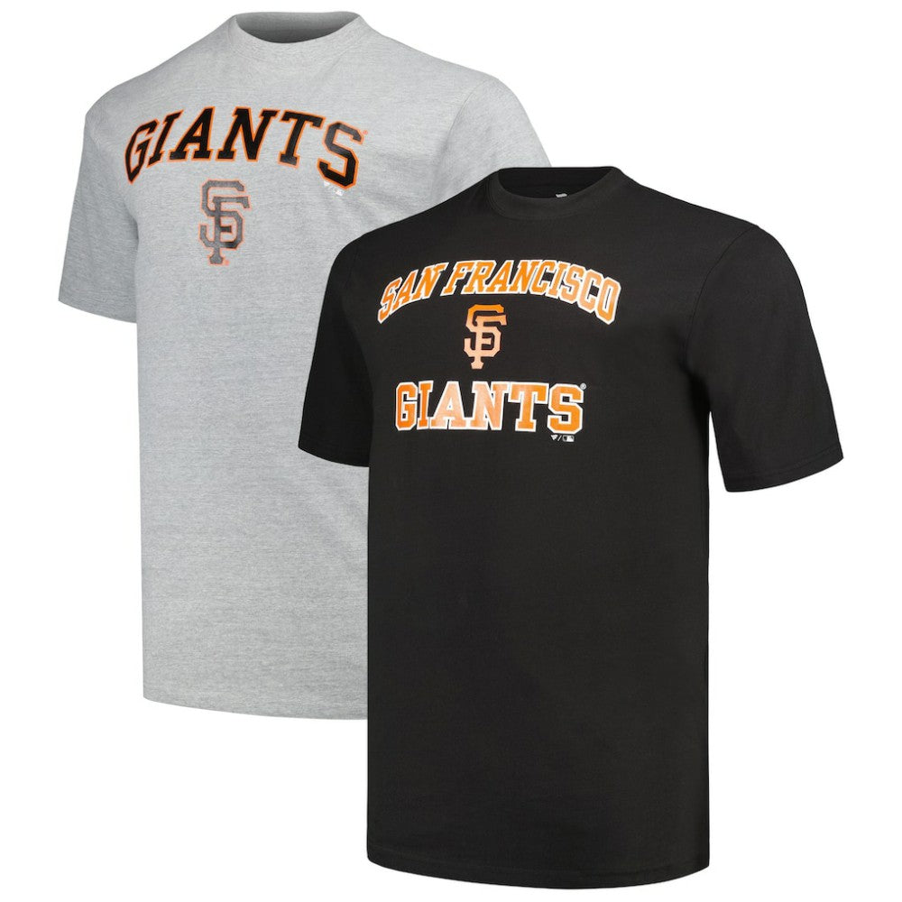 Black/Heather Gray San Francisco Giants Profile Big & Tall T-Shirt Combo Pack