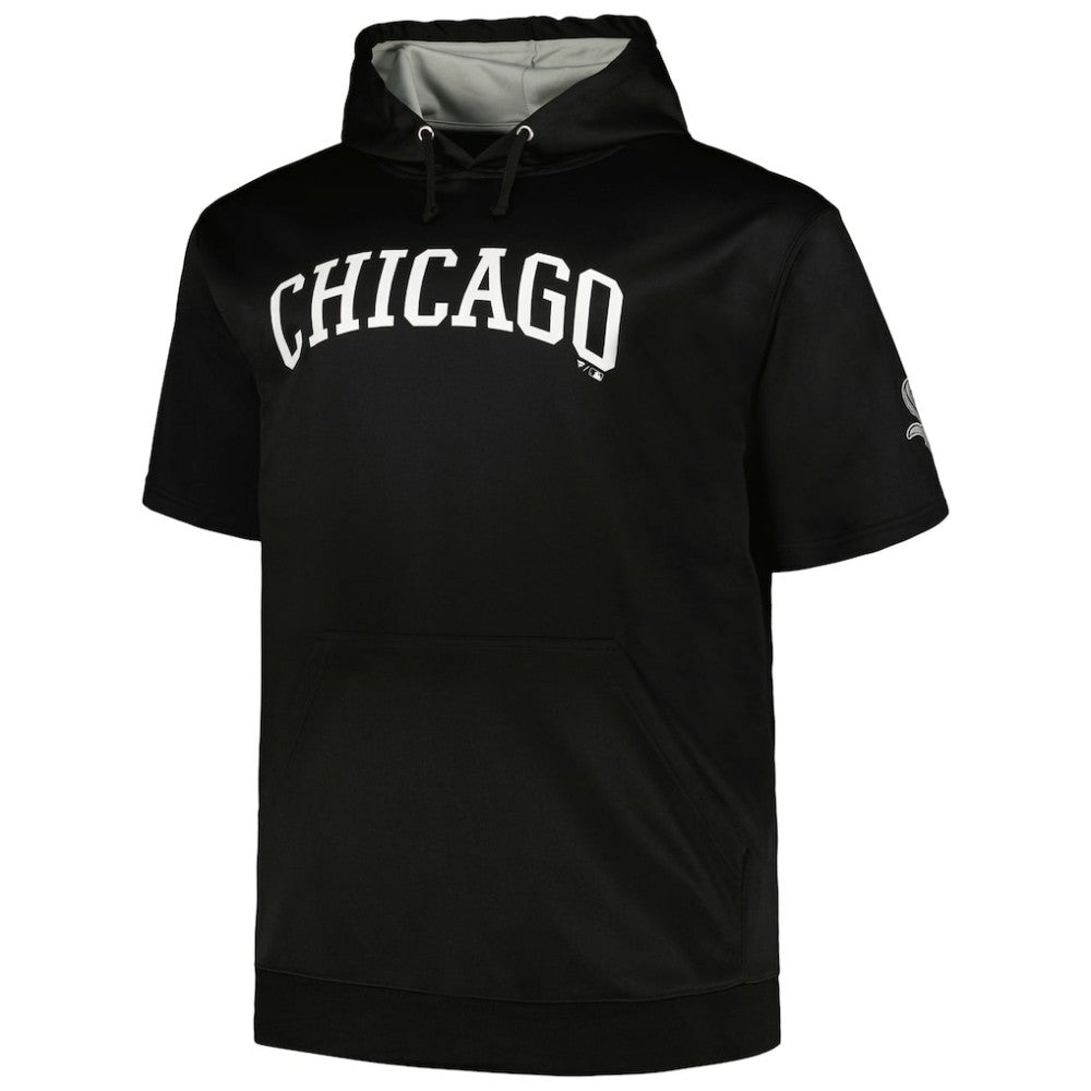Black Chicago White Sox Profile Big & Tall Contrast Short Sleeve Pullover Hoodie