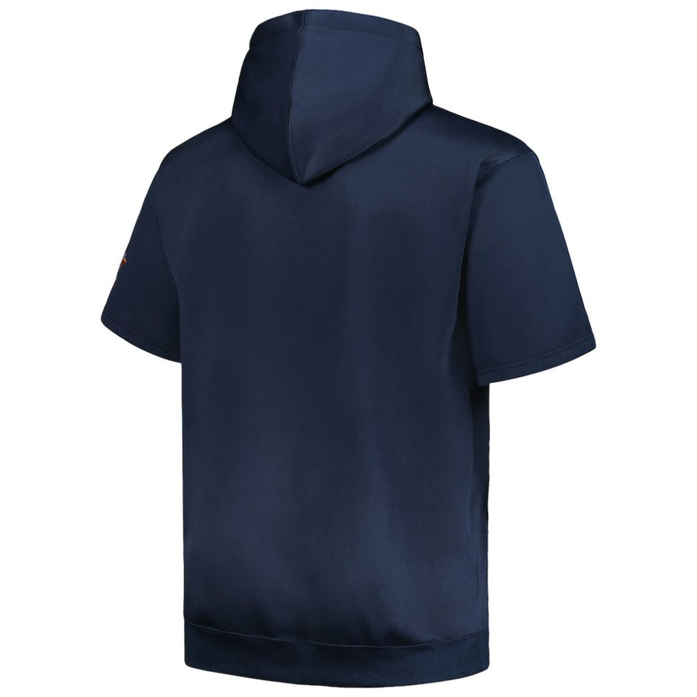 Navy Houston Astros Profile Big & Tall Contrast Short Sleeve Pullover Hoodie