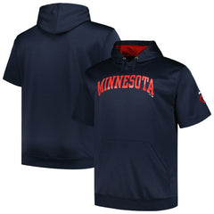 Navy Minnesota Twins Profile Big & Tall Contrast Short Sleeve Pullover Hoodie