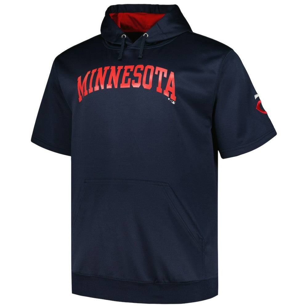 Navy Minnesota Twins Profile Big & Tall Contrast Short Sleeve Pullover Hoodie