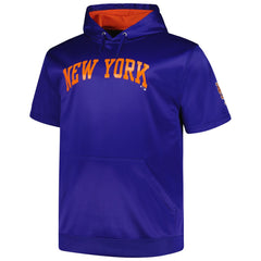 Royal New York Mets Profile Big & Tall Contrast Short Sleeve Pullover Hoodie