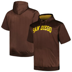 Brown San Diego Padres Profile Big & Tall Contrast Short Sleeve Pullover Hoodie
