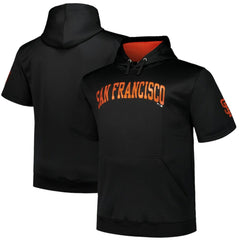 Black San Francisco Giants Profile Big & Tall Contrast Short Sleeve Pullover Hoodie
