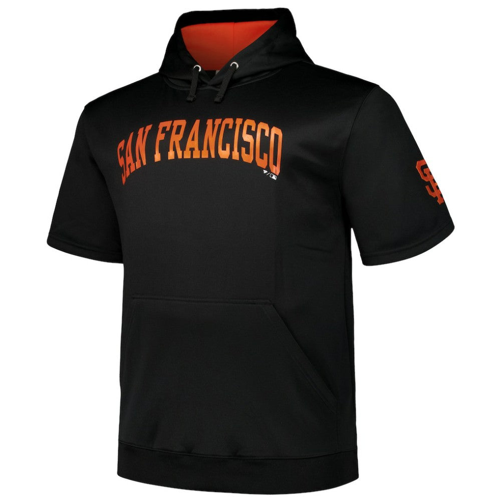 Black San Francisco Giants Profile Big & Tall Contrast Short Sleeve Pullover Hoodie