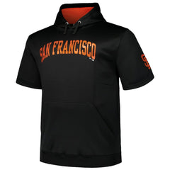 Black San Francisco Giants Profile Big & Tall Contrast Short Sleeve Pullover Hoodie