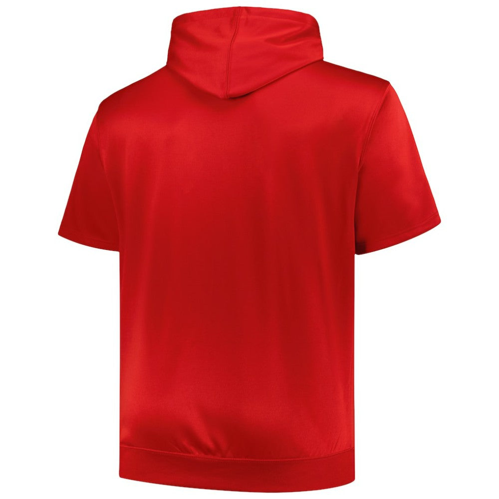 Red St. Louis Cardinals Profile Big & Tall Contrast Short Sleeve Pullover Hoodie