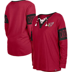 Women's Lace-Up Notch Neck Long Sleeve T-Shirt - Arizona Cardinals T-shirts