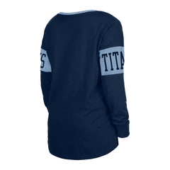 Women's Lace-Up Notch Neck Long Sleeve T-Shirt - Tennessee Titans T-shirts