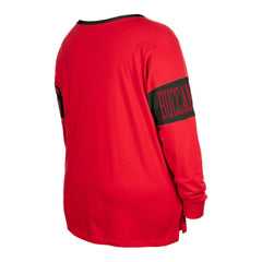 Women's Plus Size Lace-Up Notch Neck Long Sleeve T-Shirt - Tampa Bay Buccaneers T-shirts