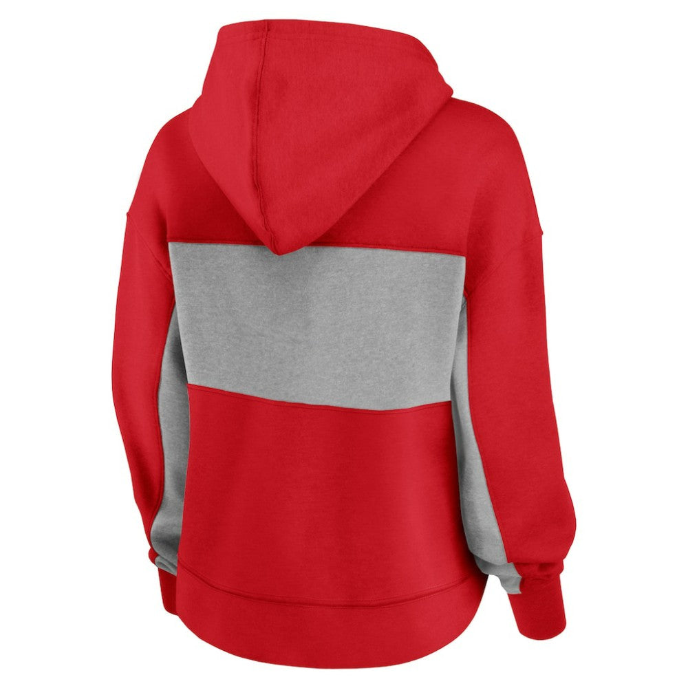 Red Washington Nationals Fanatics Women's Filled Stat Sheet Pullover Hoodie