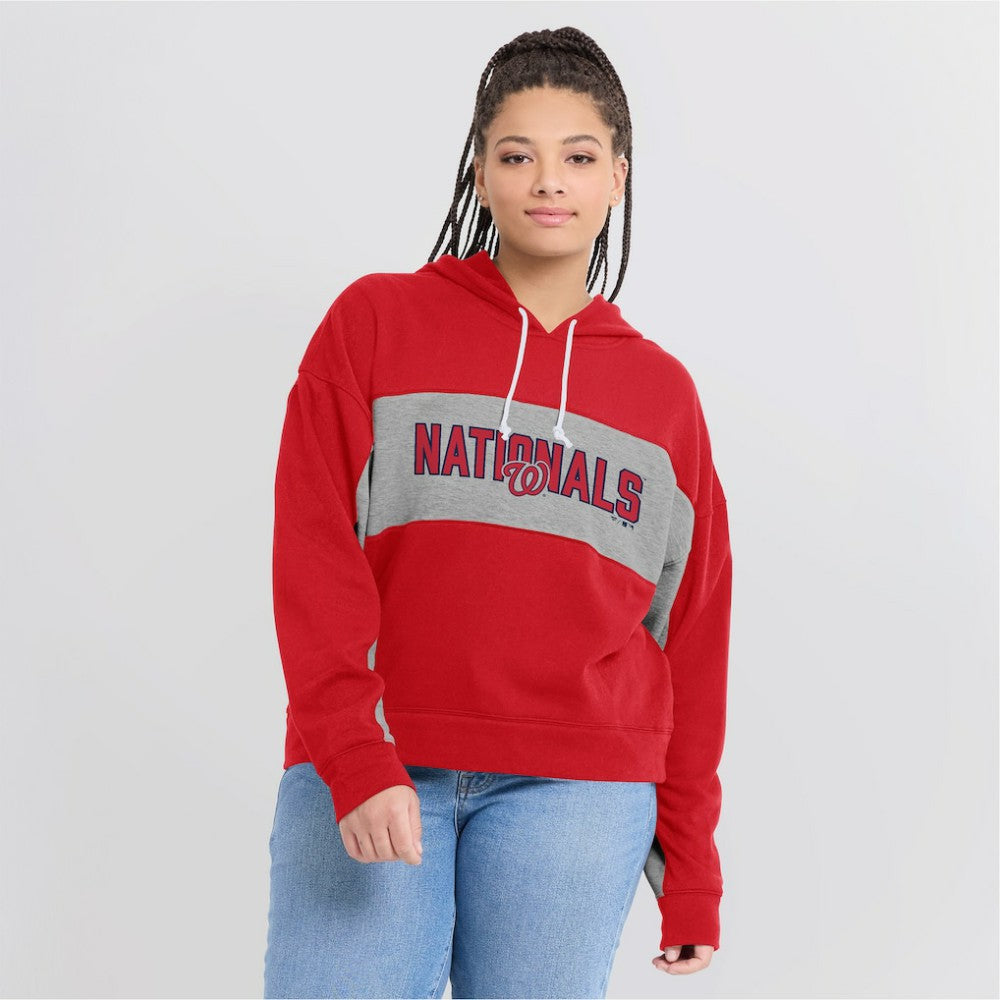 Red Washington Nationals Fanatics Women's Filled Stat Sheet Pullover Hoodie