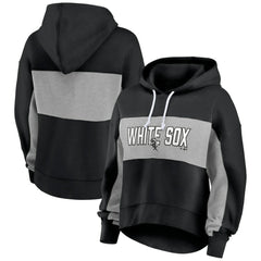 Black Chicago White Sox Fanatics Women's Filled Stat Sheet Pullover Hoodie