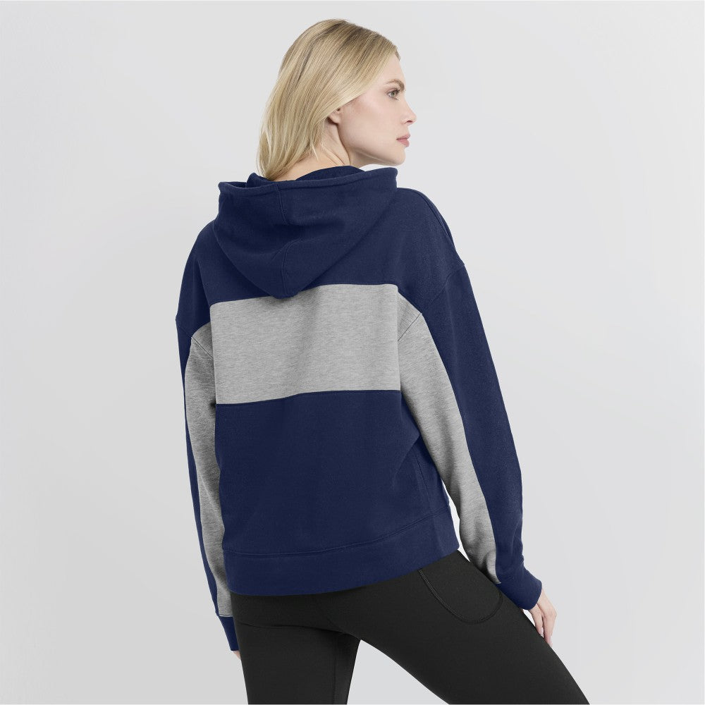 Navy Cleveland Guardians Fanatics Women's Filled Stat Sheet Pullover Hoodie