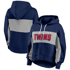 Navy Minnesota Twins Fanatics Women's Filled Stat Sheet Pullover Hoodie