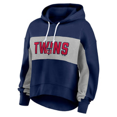 Navy Minnesota Twins Fanatics Women's Filled Stat Sheet Pullover Hoodie