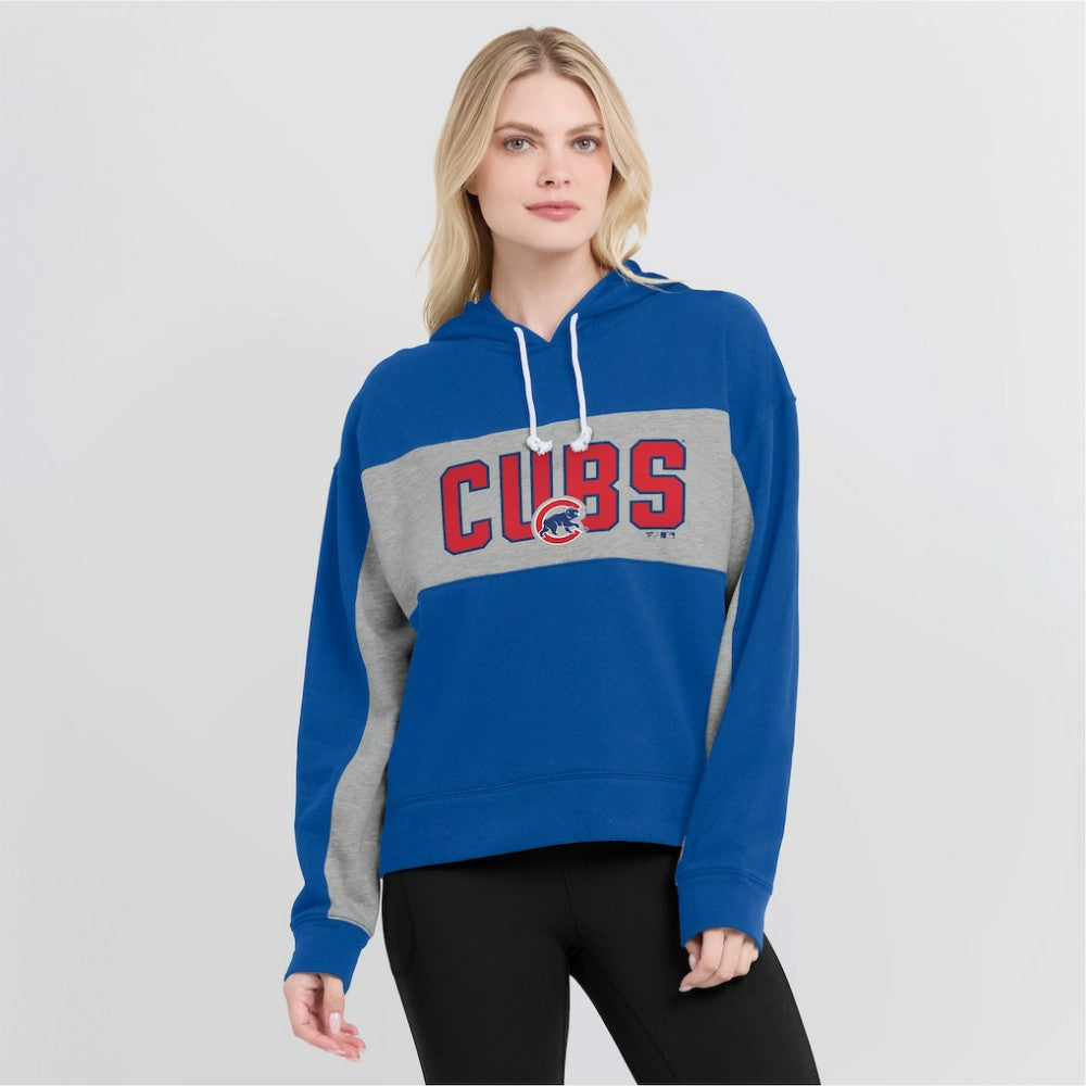 Royal Chicago Cubs Fanatics Women's Filled Stat Sheet Pullover Hoodie
