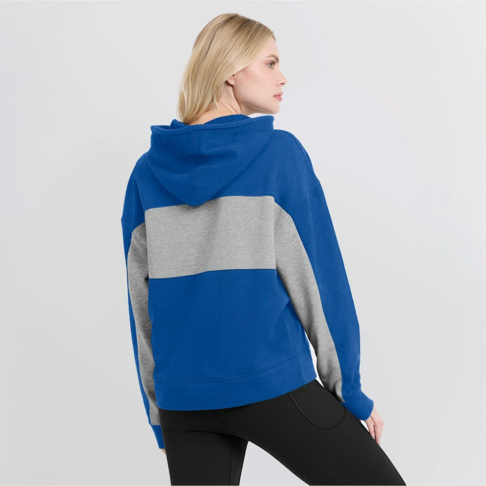 Royal Chicago Cubs Fanatics Women's Filled Stat Sheet Pullover Hoodie