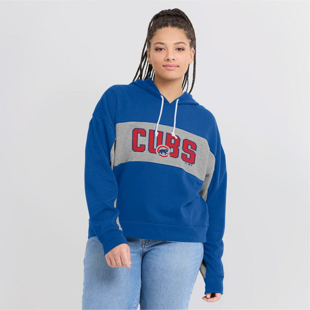 Royal Chicago Cubs Fanatics Women's Filled Stat Sheet Pullover Hoodie