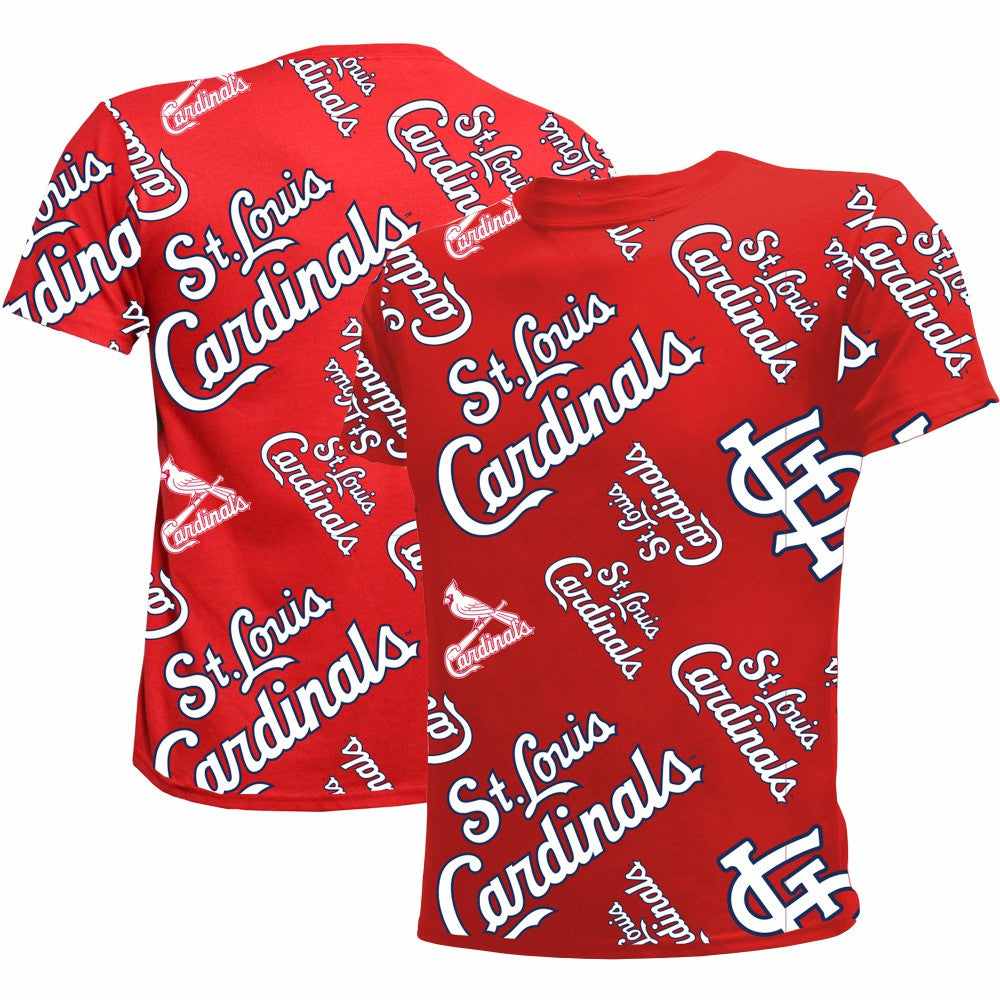 Red St. Louis Cardinals Stitches Youth Allover Team T-Shirt