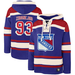 NHL Mika Zibanejad New York Rangers '47 Player Name & Number Lacer Pullover Hoodie
