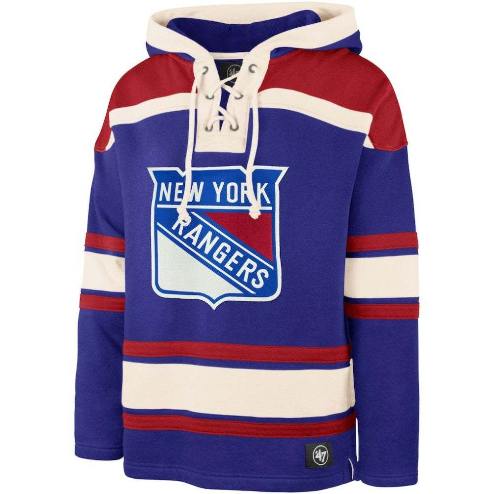 NHL Mika Zibanejad New York Rangers '47 Player Name & Number Lacer Pullover Hoodie