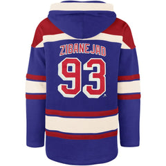 NHL Mika Zibanejad New York Rangers '47 Player Name & Number Lacer Pullover Hoodie