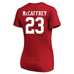 Christian McCaffrey  Women's Plus Size Fair Catch Name & Number Scoop Neck T-Shirt - San Francisco 49ers T-shirts