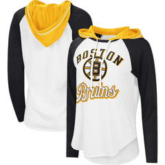 NHL Boston Bruins G-III 4Her by Carl Banks Women's MVP Raglan Lightweight Hooded T-Shirt