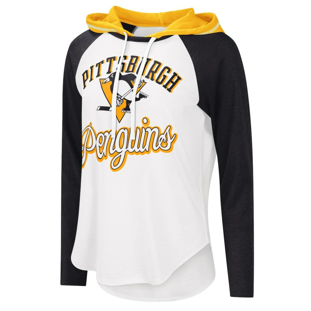 NHL Pittsburgh Penguins G-III 4Her by Carl Banks Women's MVP Raglan Lightweight Hooded T-Shirt