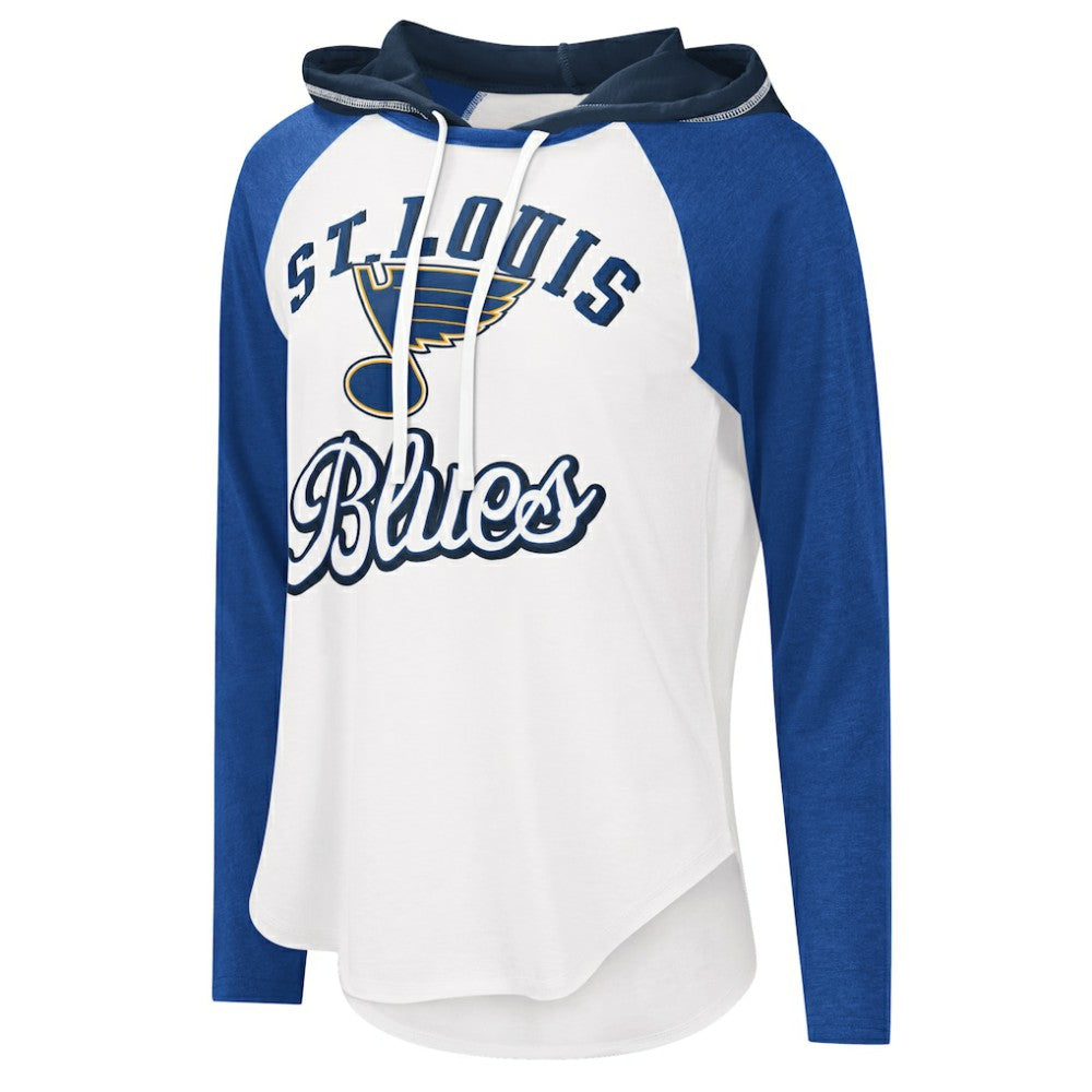NHL St. Louis Blues G-III 4Her by Carl Banks Women's MVP Raglan Lightweight Hooded T-Shirt