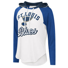 NHL St. Louis Blues G-III 4Her by Carl Banks Women's MVP Raglan Lightweight Hooded T-Shirt