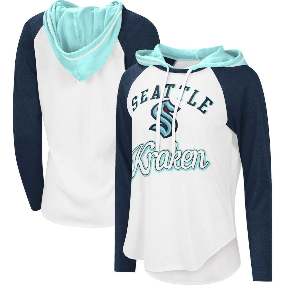 NHL Seattle Kraken G-III 4Her by Carl Banks Women's MVP Raglan Lightweight Hooded T-Shirt