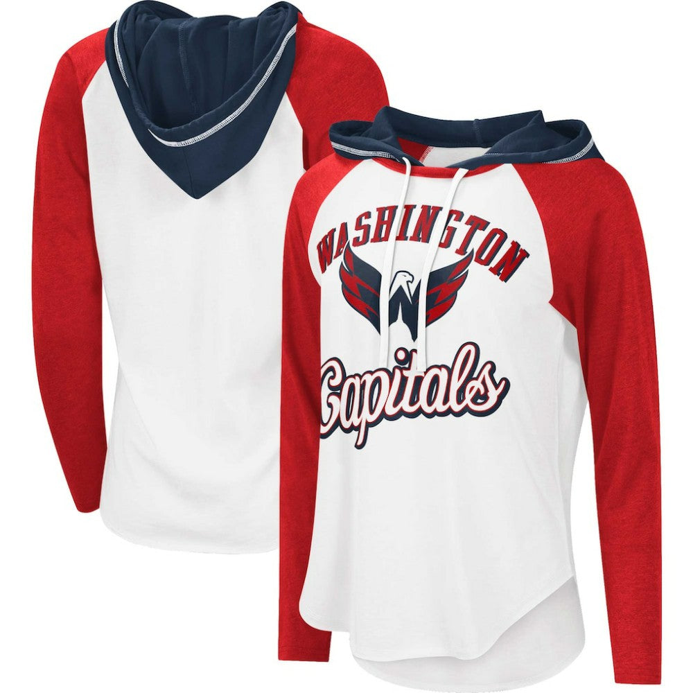 NHL Washington Capitals G-III 4Her by Carl Banks Women's MVP Raglan Lightweight Hooded T-Shirt