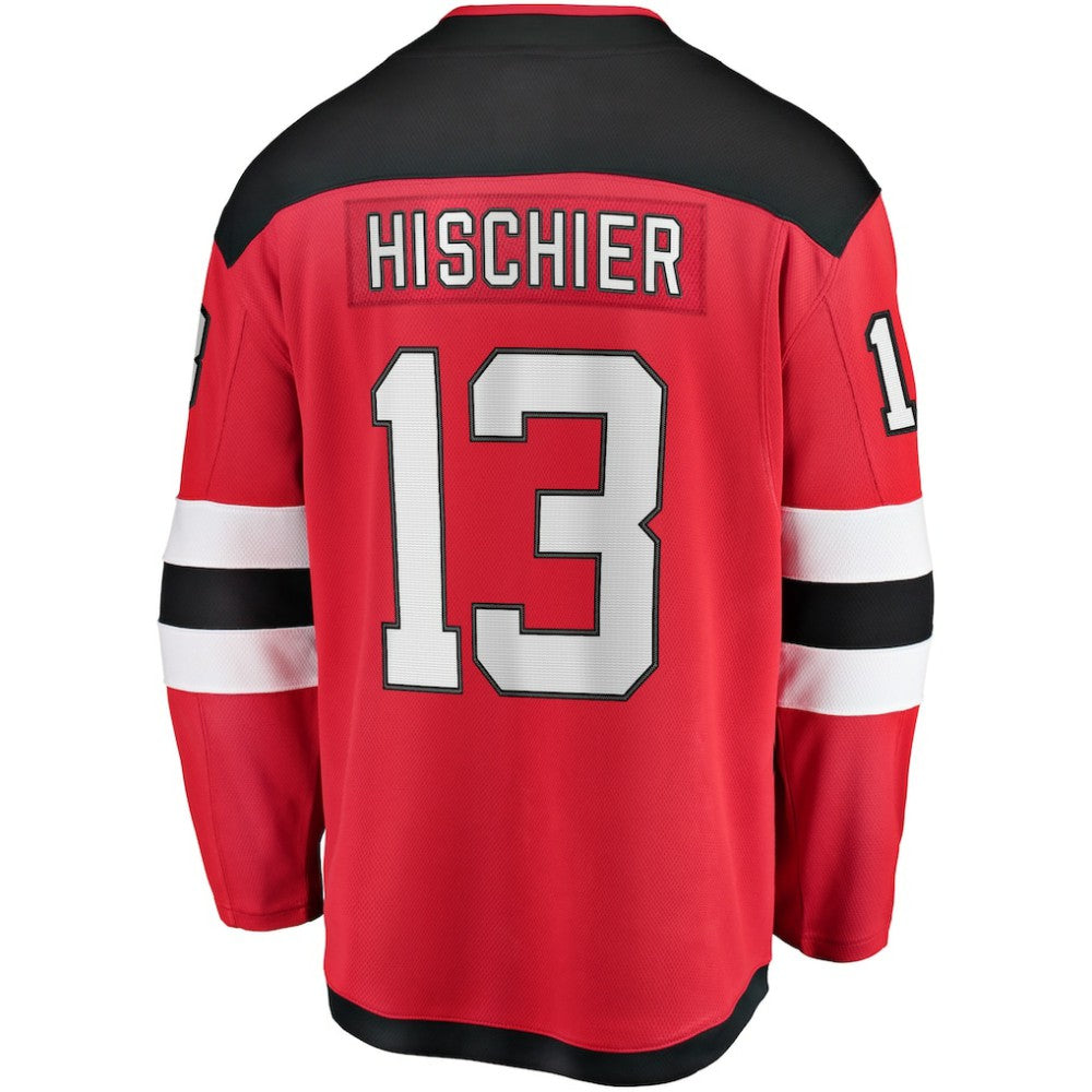 NHL Nico Hischier New Jersey Devils Fanatics Captain Patch Home Breakaway Jersey