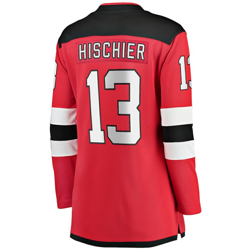 NHL Nico Hischier New Jersey Devils Fanatics Women's Captain Patch Home Breakaway Jersey
