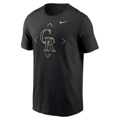Black Colorado Rockies Nike Camo Logo T-Shirt