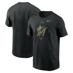 Black Miami Marlins Nike Camo Logo T-Shirt