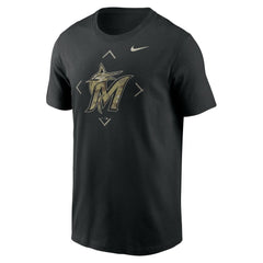 Black Miami Marlins Nike Camo Logo T-Shirt