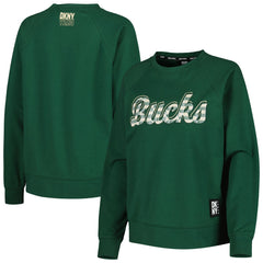 Milwaukee Bucks DKNY Sport Women's Regina Raglan Pullover Sweatshirt