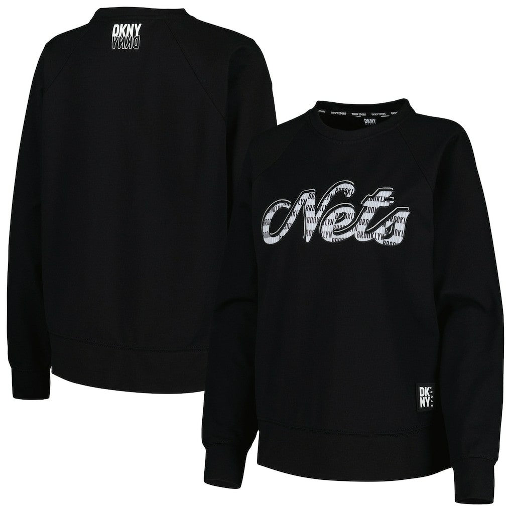 Brooklyn Nets DKNY Sport Women's Regina Raglan Pullover Sweatshirt