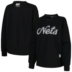 Brooklyn Nets DKNY Sport Women's Regina Raglan Pullover Sweatshirt