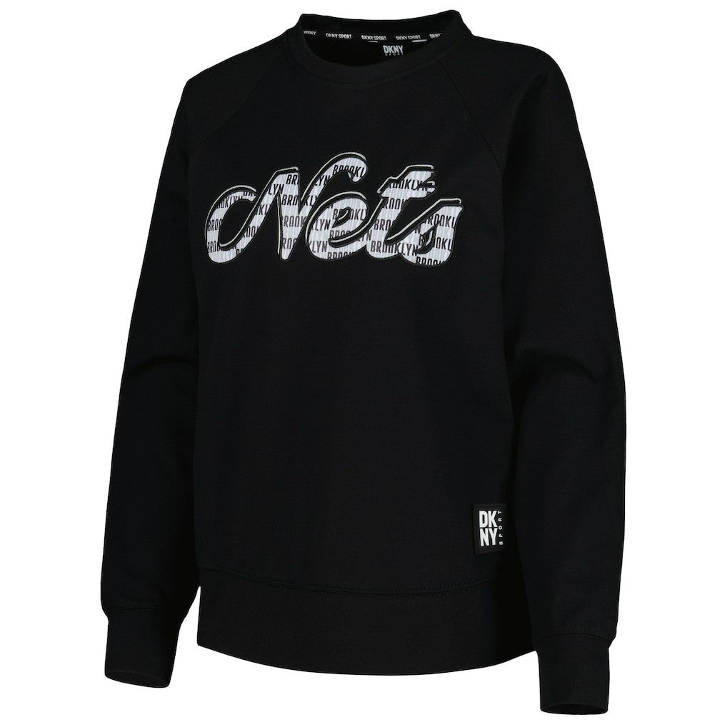 Brooklyn Nets DKNY Sport Women's Regina Raglan Pullover Sweatshirt