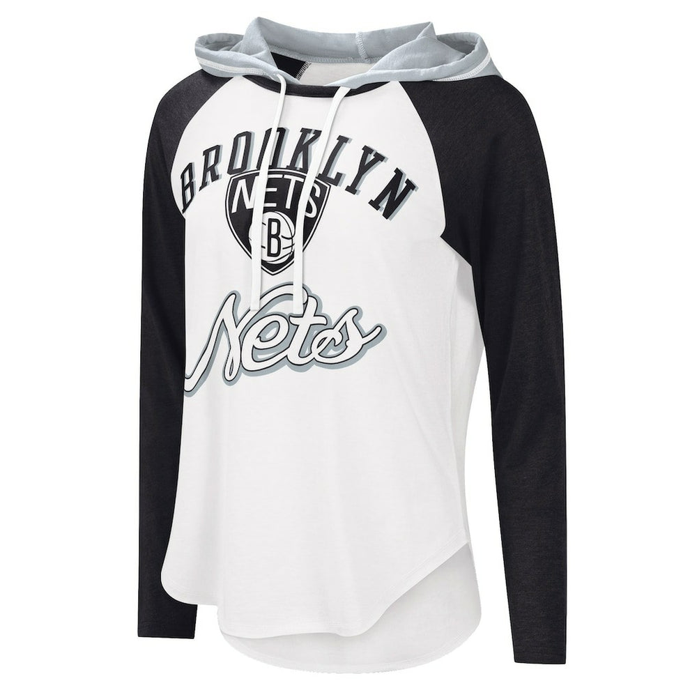 Brooklyn Nets G-III 4Her by Carl Banks Women's MVP Raglan Hoodie Long Sleeve T-Shirt