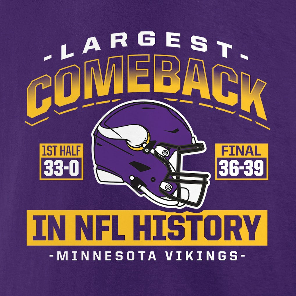 Largest Comeback T-Shirt - Minnesota Vikings T-shirts