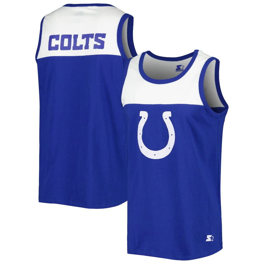 Starter Logo Touchdown Fashion Tank Top - Indianapolis Colts Tops