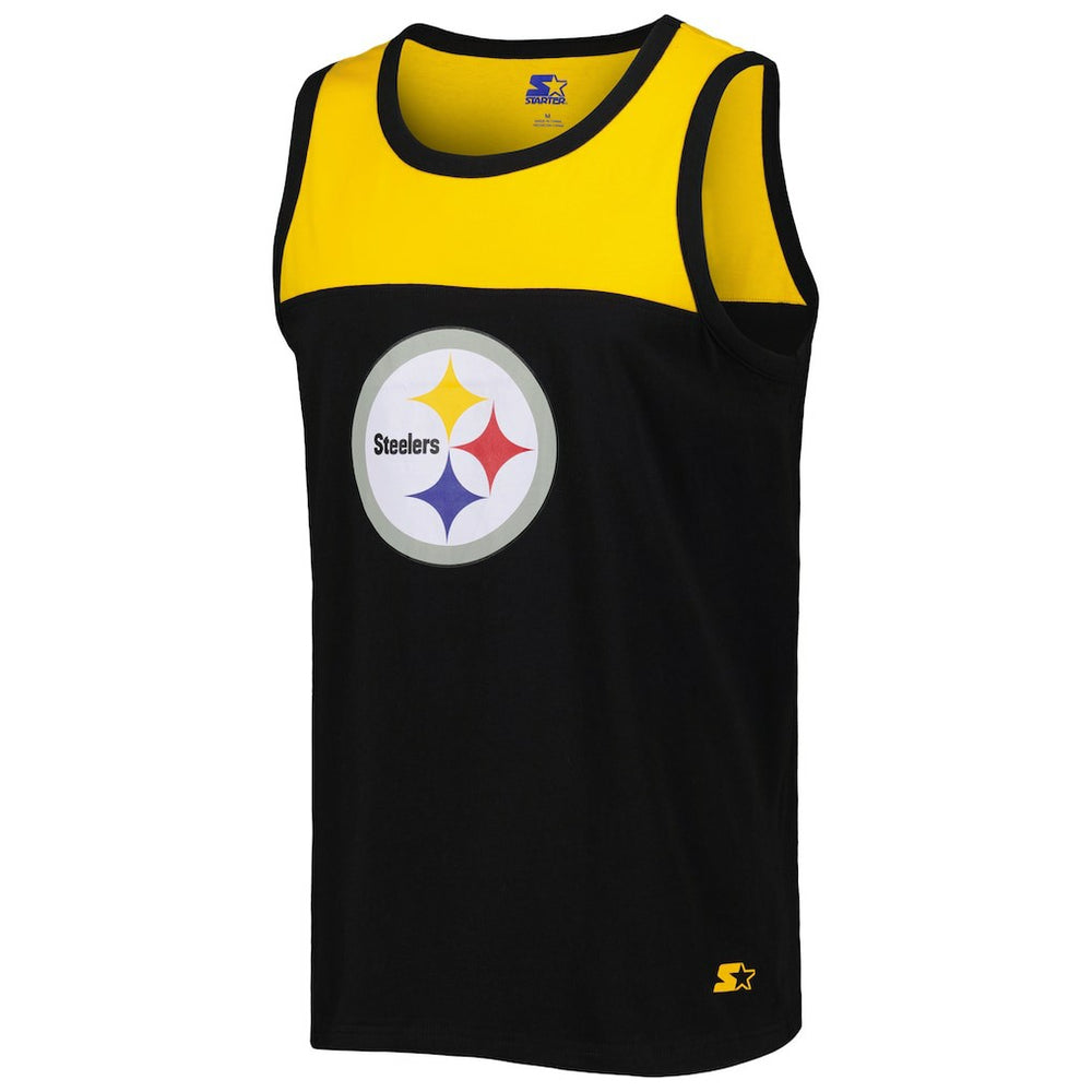 Starter Logo Touchdown Fashion Tank Top - Pittsburgh Steelers Tops