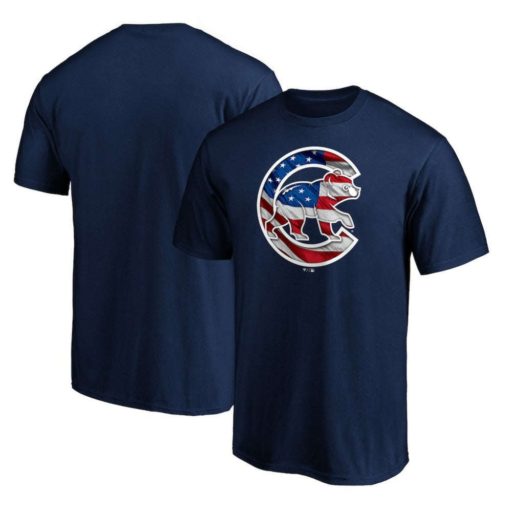 Navy Chicago Cubs Team Banner Wave T-Shirt